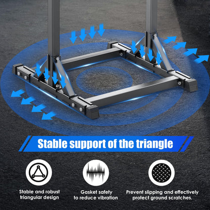 AFFLUENT Pull Up Bar Stand Free Standing Pull Up Bar Station 8 Adjustable Heights Power Tower for Home Gym Workout 330lbs Capacity Red