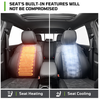 Car Seat Covers Fit for Toyota Tacoma 2016-2023,Full Coverage Faux Leather Car Seat Covers Full Set,Custom Waterproof Breathable Car Seat Protector Front Seat and Back Seat Covers for Cars(Black)