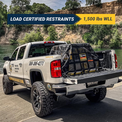 GLADIATOR CARGO NETS - Heavy Duty Cargo Net - Truck Accessory - Cargo Carrier -Truck Organizer - Medium-Trailer-Pickup-Boat-Jeep-SUV-Camping-(WLL): 1,500 lbs (MGN-100) 6.75' x 8' ft.