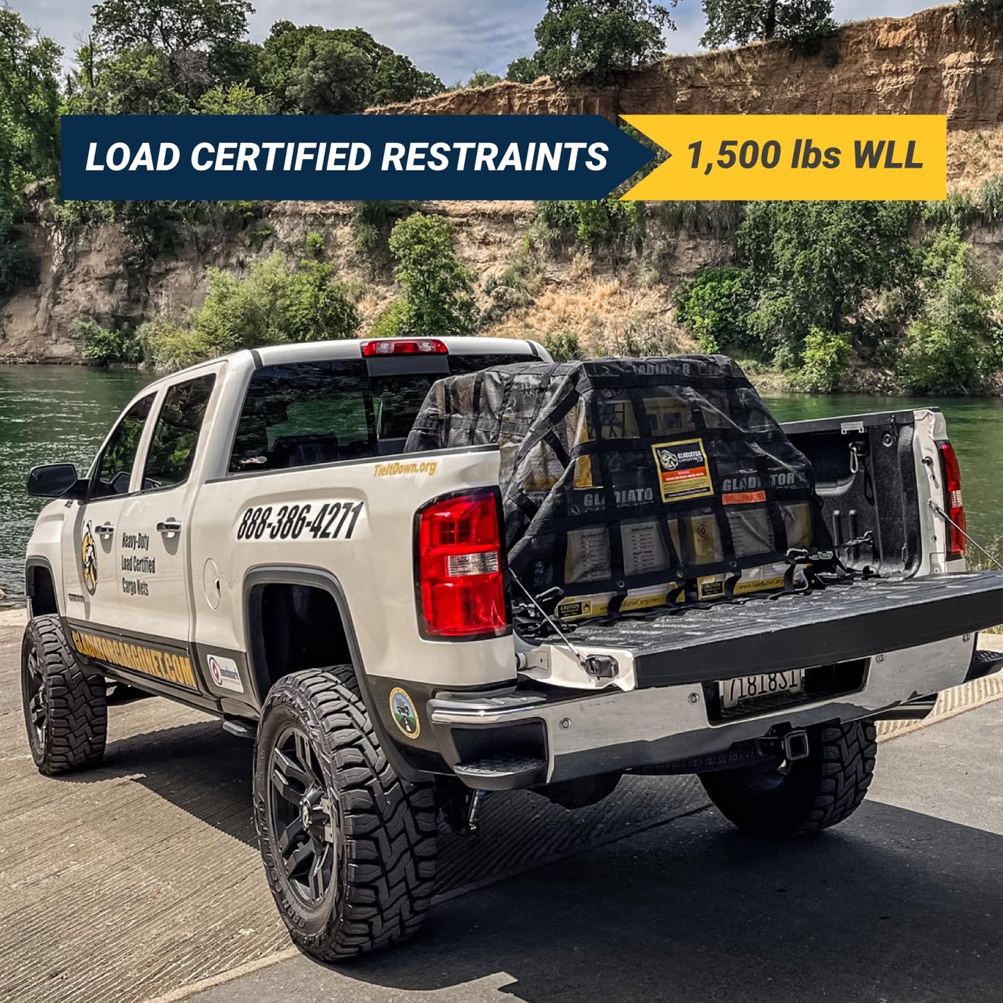 Gladiator Cargo Nets - Heavy Duty Truck Cargo Net - Extra Large- Perfect forTrailer, Boat, dumsters, Camping, Hunting, (XGN-100) 10' x 12' ft.