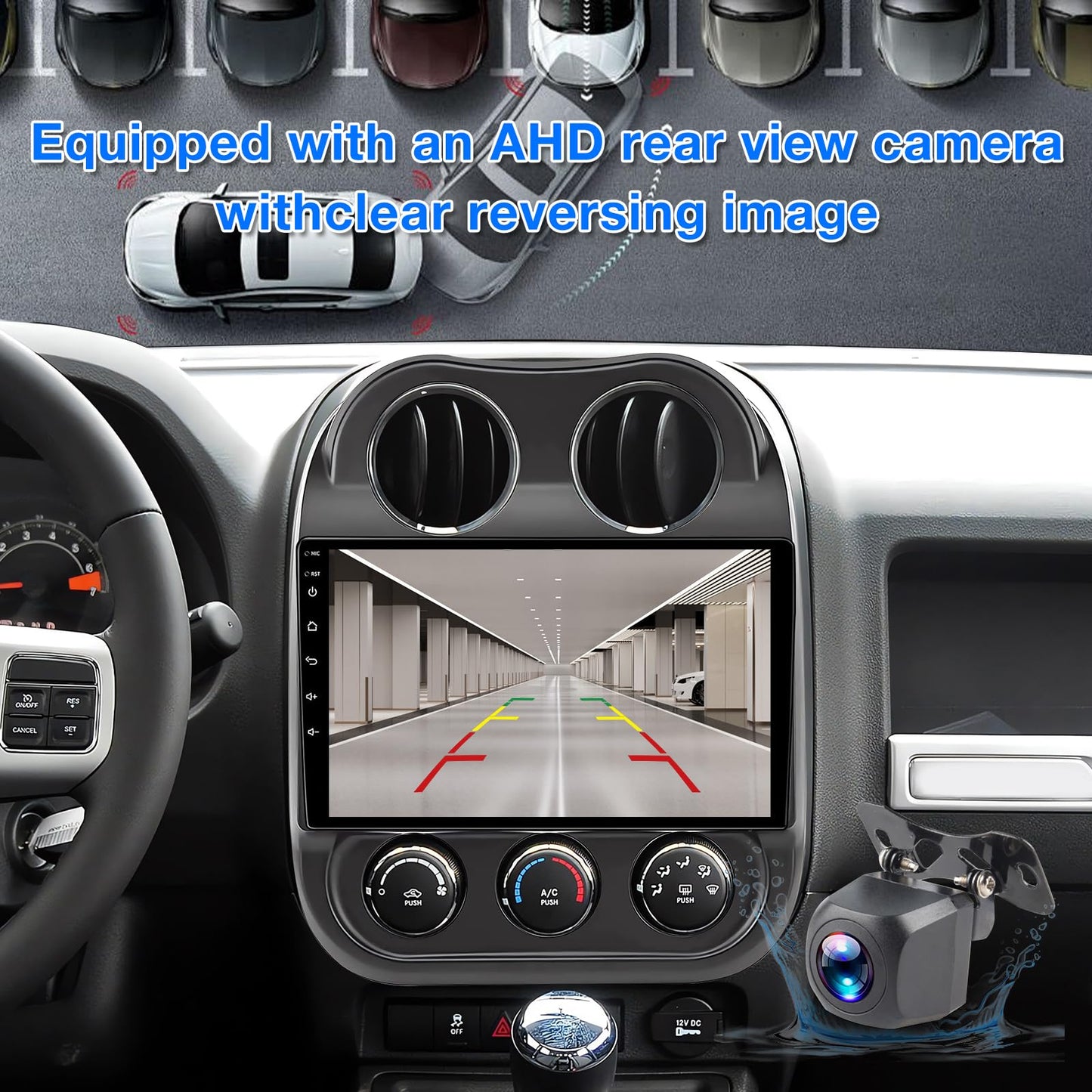 Binize Android 13 Car Stereo Radio Head Unit Compatible with Jeep Compass/Patriot 2010 2011 2012 2013 2014 2015 2016 Carplay Android Auto Touch Screen Bluetooth with GPS,FM,Backup Camera