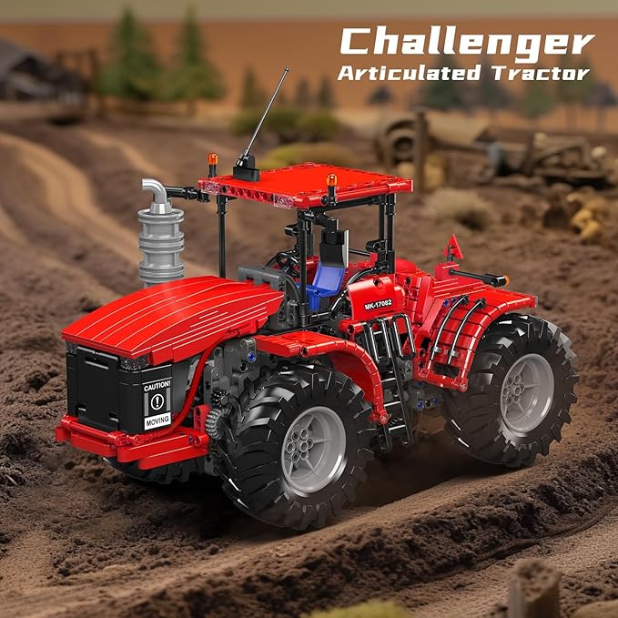 Mould King 17082 Technical Tractor Building Kit 1300+ PCS Motorized Construction Vehicle Model Set Remote Control Engineering Tractor Blocks for Adults &amp Collectors