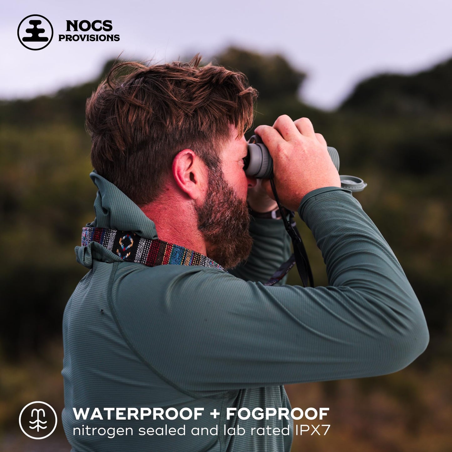 Nocs Provisions Field Issue Compact 8x42 Waterproof Binoculars, Shockproof, Fogproof, 8X Magnification, Bak4 Prism, Multi-Coated Lens, Adults & Kids, Wildlife Viewing, Bird Watching, Hunting & Hiking
