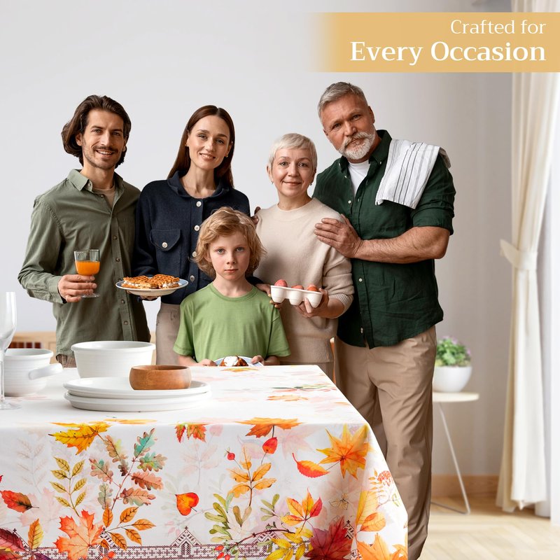 Maison d' Hermine Table Cloth Rectangle Table 100% Cotton 70 x 140 Inches Fall Tablecloth Reusable Everyday Use for Thanksgiving Christmas Decorations Dining Farmhouse Party (Amarante)