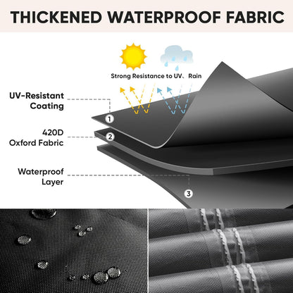 BALEINE Outdoor Furniture Covers - Heavy Duty Waterproof Oxford Table Cover | Black, 108"L x 82"W x 28"H