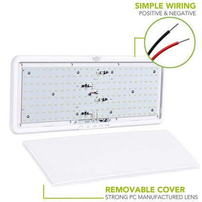 Leisure LED RV LED Ceiling Light 21" x 8" Fixture 2000 Lumen with Touch Dimmer Switch Interior Lighting for Car/RV/Trailer/Camper/Boat DC 12V Natural White 4000-4500K (4 Pack)