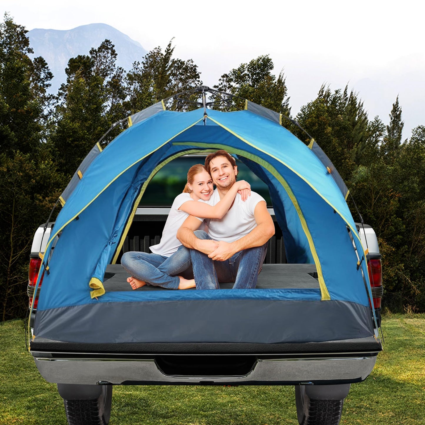 HOMBYS Memory Foam Truck Bed Mattress for 6ft to 6.5ft, Foldable 2.5" Thickness Full Size Truck Bed, Pick Up Mattress for Tent Camping, Grey