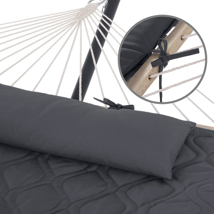 SUNCREAT Hammocks for Outside with Stand, Extra Large 2 Person Hammock with Stand, Carrying Bag, Dark Gray Drops