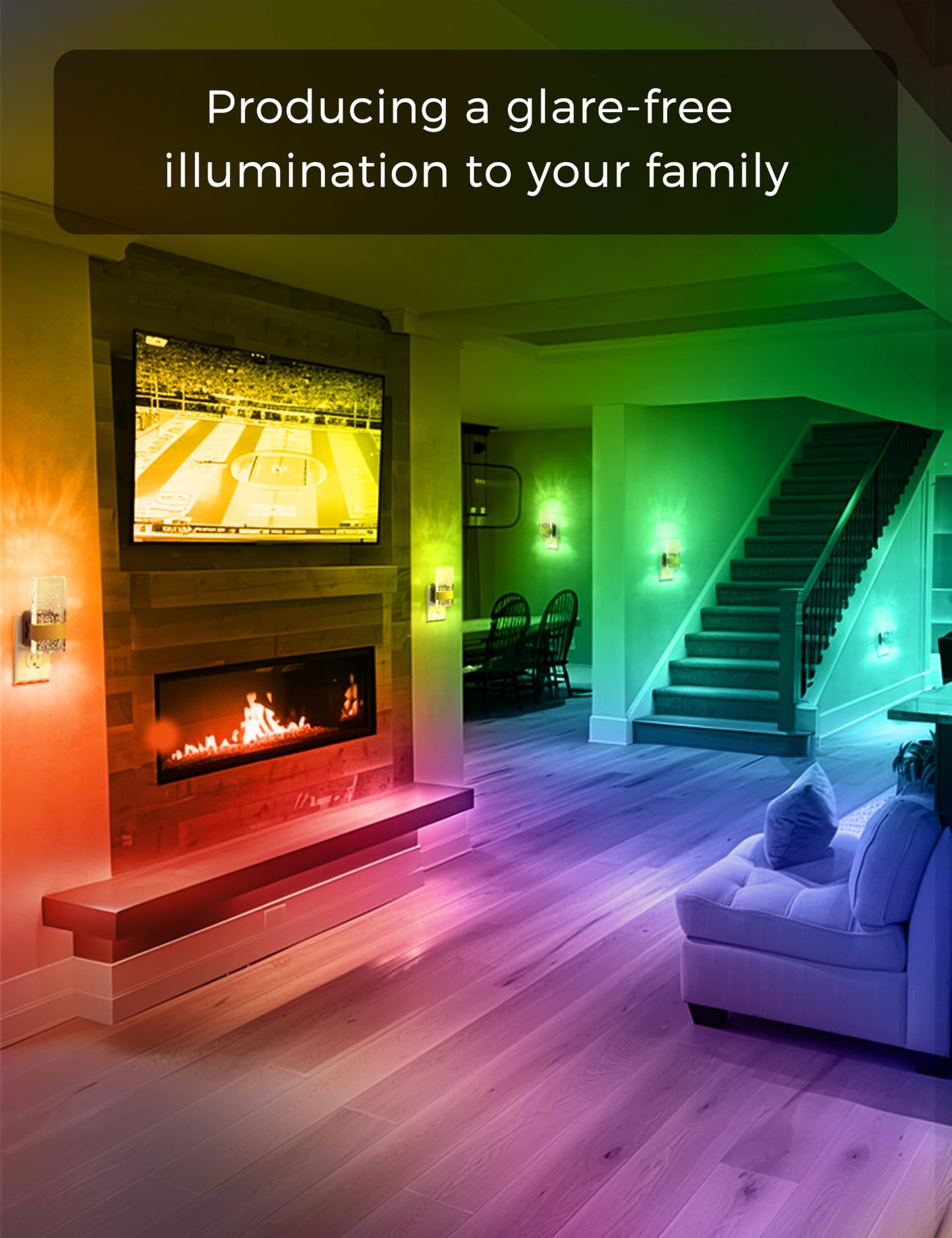 L LOHAS LED Night Lights Plug Into Wall, 2 Pack Plug in Night Light LED with Dusk to Dawn Sensor, 0-100LM Dimmable Nightlight, Wall Sconce-Style Design Nightlights for Bathroom, Hallway,Stairway,Gift