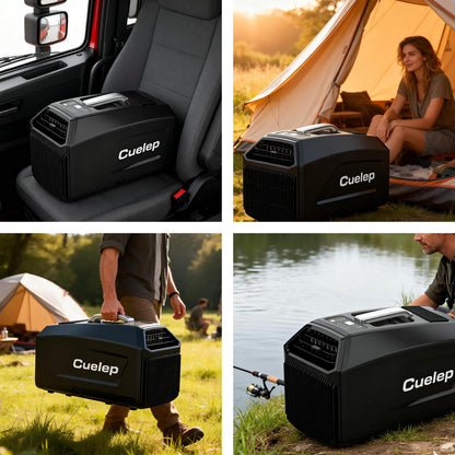CUELEP Portable Mini Air Conditioner,110V AC(ONLY), 5200BTU Fast Cooling Consumption Air Conditioners Dehumidifier, 450W Power for Camping Tent, RV, Truck, Boat,Van and Fishing
