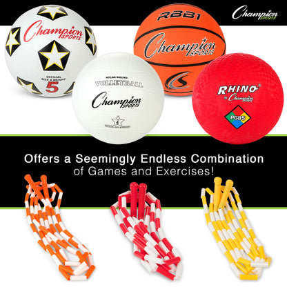 Champion Sports Physical Education Variety Playground Activity Set,White