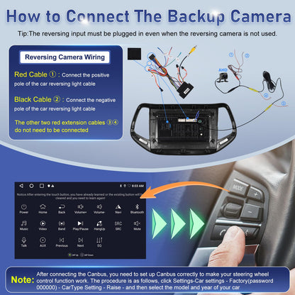 [4 Core 2+64] Volxcereo Car Radio for Jeep Compass 2017 2018 2019 2020, 10.1 inch Android Touchscreen Stereo with Carplay & Android Auto, GPS/WiFi/Bluetooth/SWC/FM/RDS
