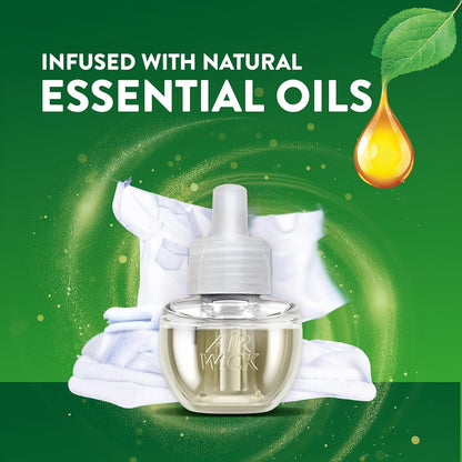 Air Wick Plug-In Scented Oil Starter Kit - 2 Warmers + 6 Fresh Linen Refills | Eco-Friendly Air Freshener