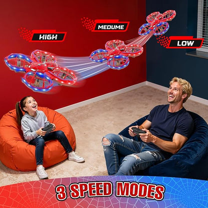 Spider Drones for Kids 8-12: Stunt Drone 5D Obstacle Avoidance RC Quadcopter 3D Flips Auto Hovering LED Lights Indoor Outdoor Remote Control Helicopter for Boys Girls Adults