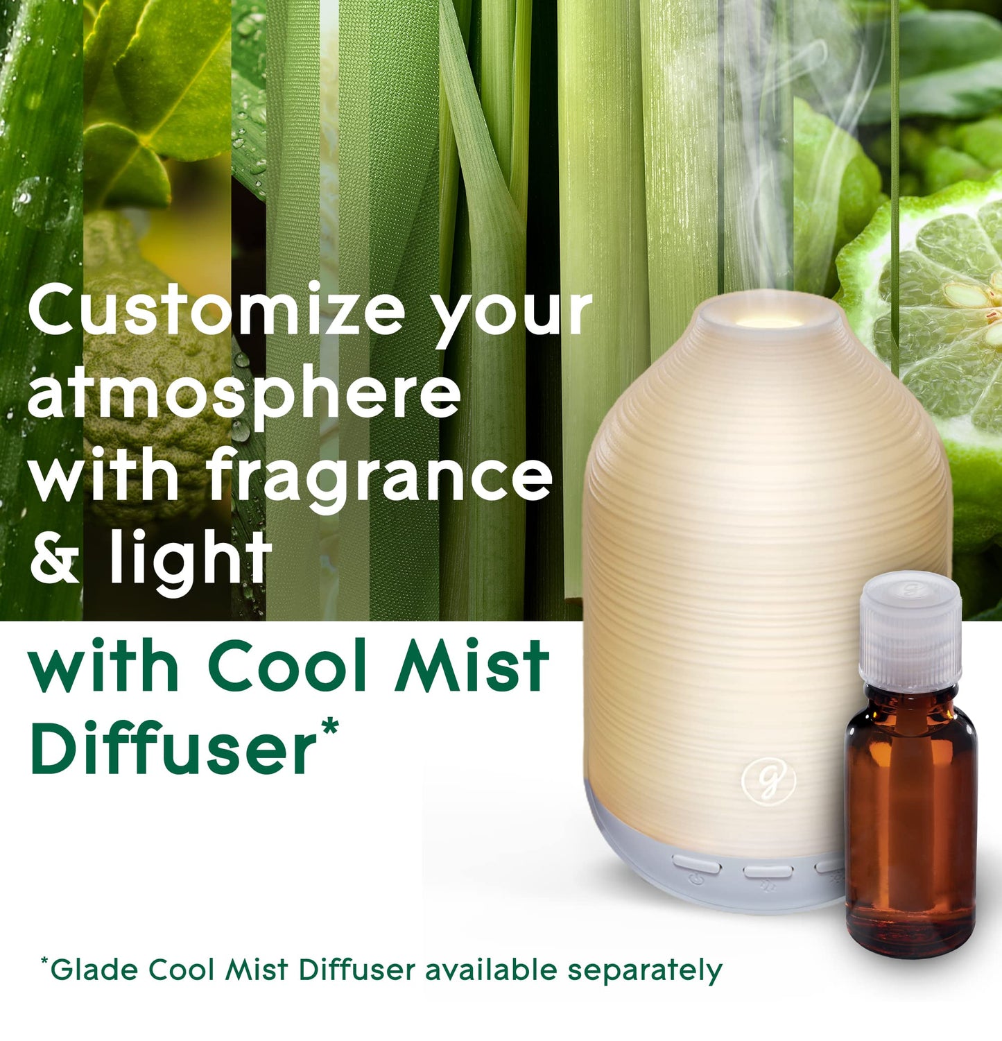 Glade Aromatherapy Diffuser & Essential Oil, Air Freshener for Home, Choose Calm Scent with Notes of Lavender & Sandalwood, 0.56 Fl Oz