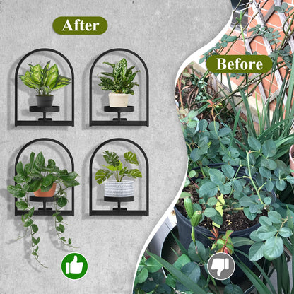 PEKGRIL 3 Pack Wall Plant Holders, Metal Window Planters Shelves, Indoor Plants Stands, Wall Decor Planter Hanging Shelf, Gifts for Plant Lovers