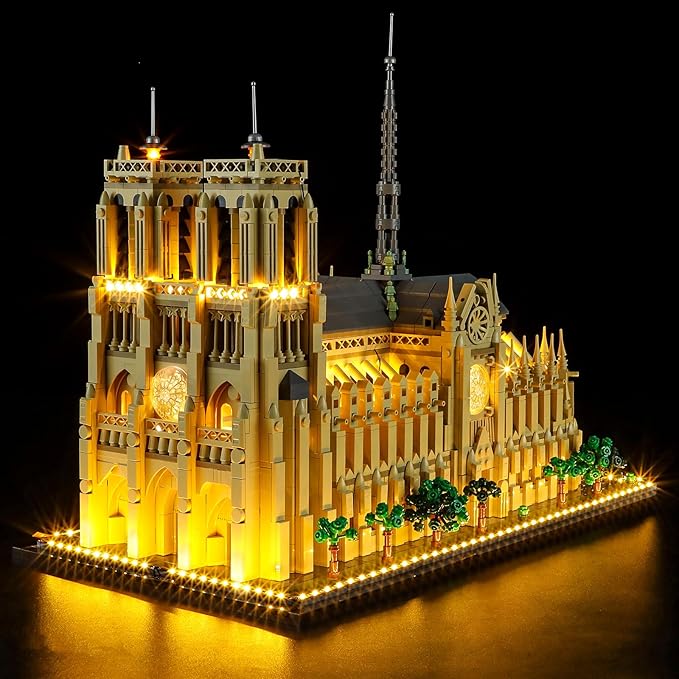 Vaodest LED Light for Lego Notre Dame Cathedral Architecture 21061 Building Blocks ModelDesign and Configuration Compatible with Model 21061(Led Light Only Not Building Block Kit)