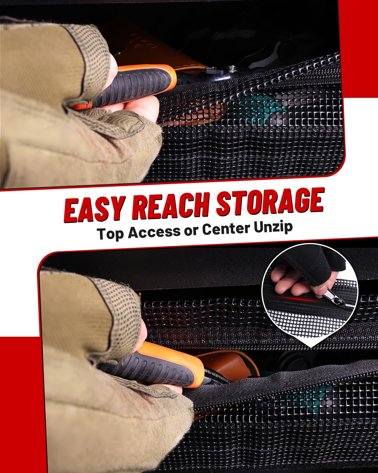 StarknightMT Defender Dash Storage Nets and UTV Center Console Armrest Box with Cup Holders Compatible with Can-Am Defender & Defender MAX HD5 HD7 HD8 HD9 HD10 (2017-2025)