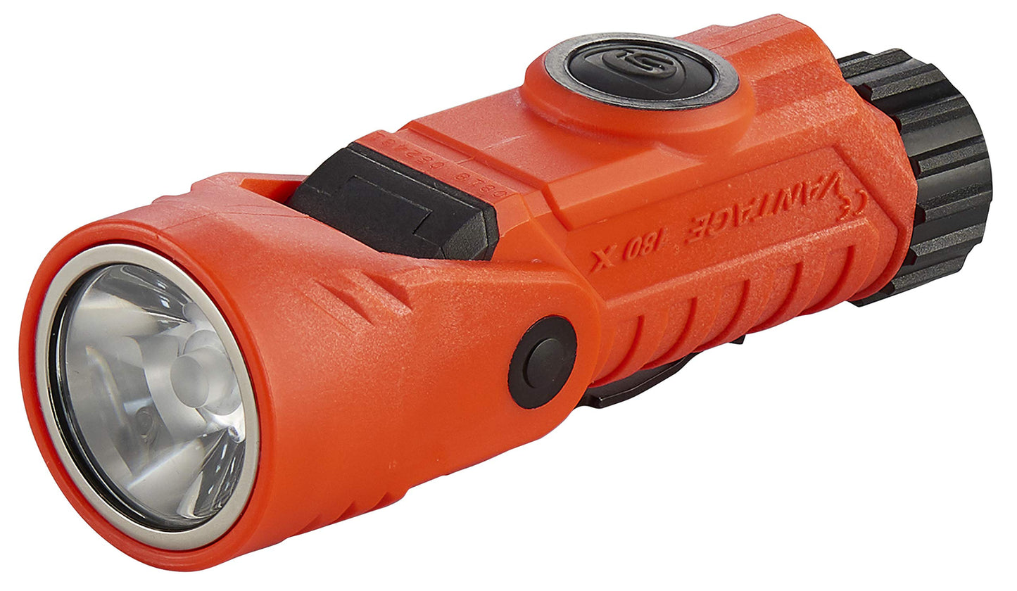 Streamlight 88901 Vantage 180 X 250-Lumen 7,200-Candela Helmet Mounted and Right Angle Firefighter LED Flashlight with Helmet Bracket, Orange