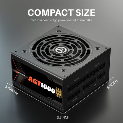 ARESGAME POWER 1000w Power Supply, Fully Modular, 80+ Gold PSU