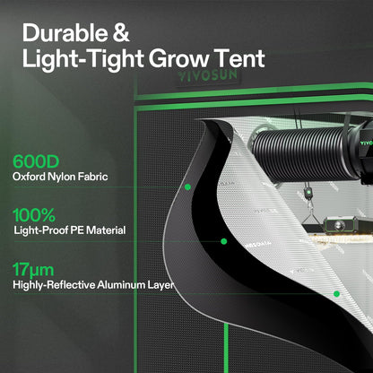 VIVOSUN Smart Grow Tent Kit 2.7 × 2.7ft WiFi-Integrated Automatic Complete Grow System with Full Spectrum LED Grow Light 150W, Efficient Ventilation System with GrowHub E42A+ Controller
