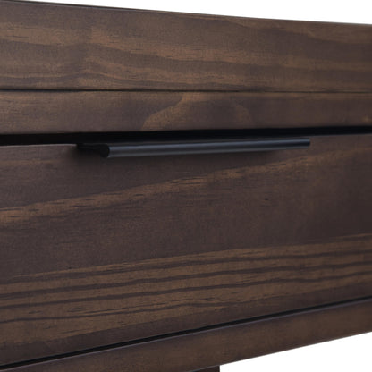 SIMPLIHOME Hollander Desk - 60 Inch Wide Solid Wood Writing Desk in Warm Walnut Brown, Contemporary Home Office Computer Table for Workspace or Study with 2 Drawers and Flip-Down Keyboard Tray