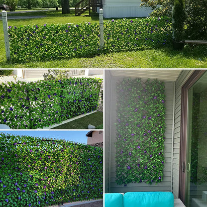 DOEWORKS Expandable Fence Privacy Screen for Balcony Patio Outdoor, 4PCS Faux Ivy Fencing Panel for Backdrop Garden Backyard Home Decorations