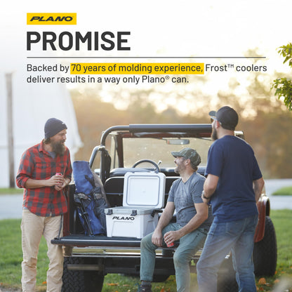 Plano Frost Cooler, 14-Quart Hard Cooler, Storm Gray, Insulated Ice Chest for Camping and Fishing, Dual-Stage Molded Latches, Airtight Dri-Loc Seal, Includes Removable Dry Basket