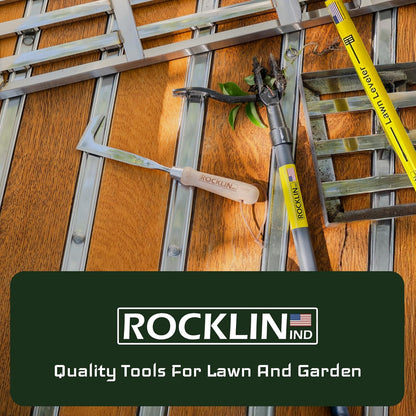 Rocklin™ Stand Up Weed Puller Tool - 4 Claw Steel Head - 48-Inch Handle for Easy Weeding