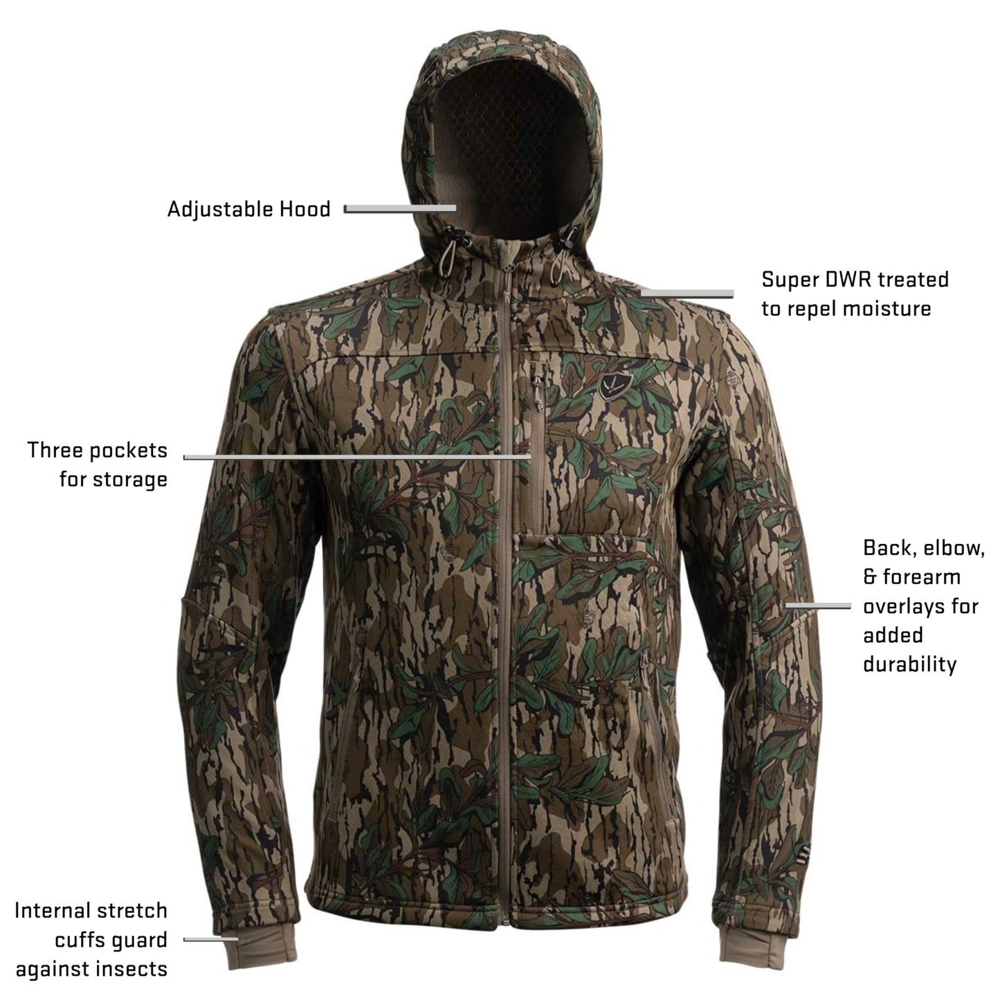 BLOCKER OUTDOORS Finisher Camouflage Turkey Hunting Jacket for Men (MO Greenleaf, 3X-Large)