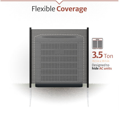 Enclo Privacy Screens EC18002 Lincoln WoodTek Vinyl Outdoor Privacy Screen, Conceals Trash Bins and A/C Units, Full-Coverage No-Dig Kit 3.5ft H x 3.5ft W, Charcoal Color (2-Panels)