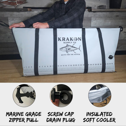 KRAKEN SUPPLY CO 48'' Fish Kill Bag Game Bag Leak Proof Insulated for Offshore Inshore Fishing Designed in USA (48X24)