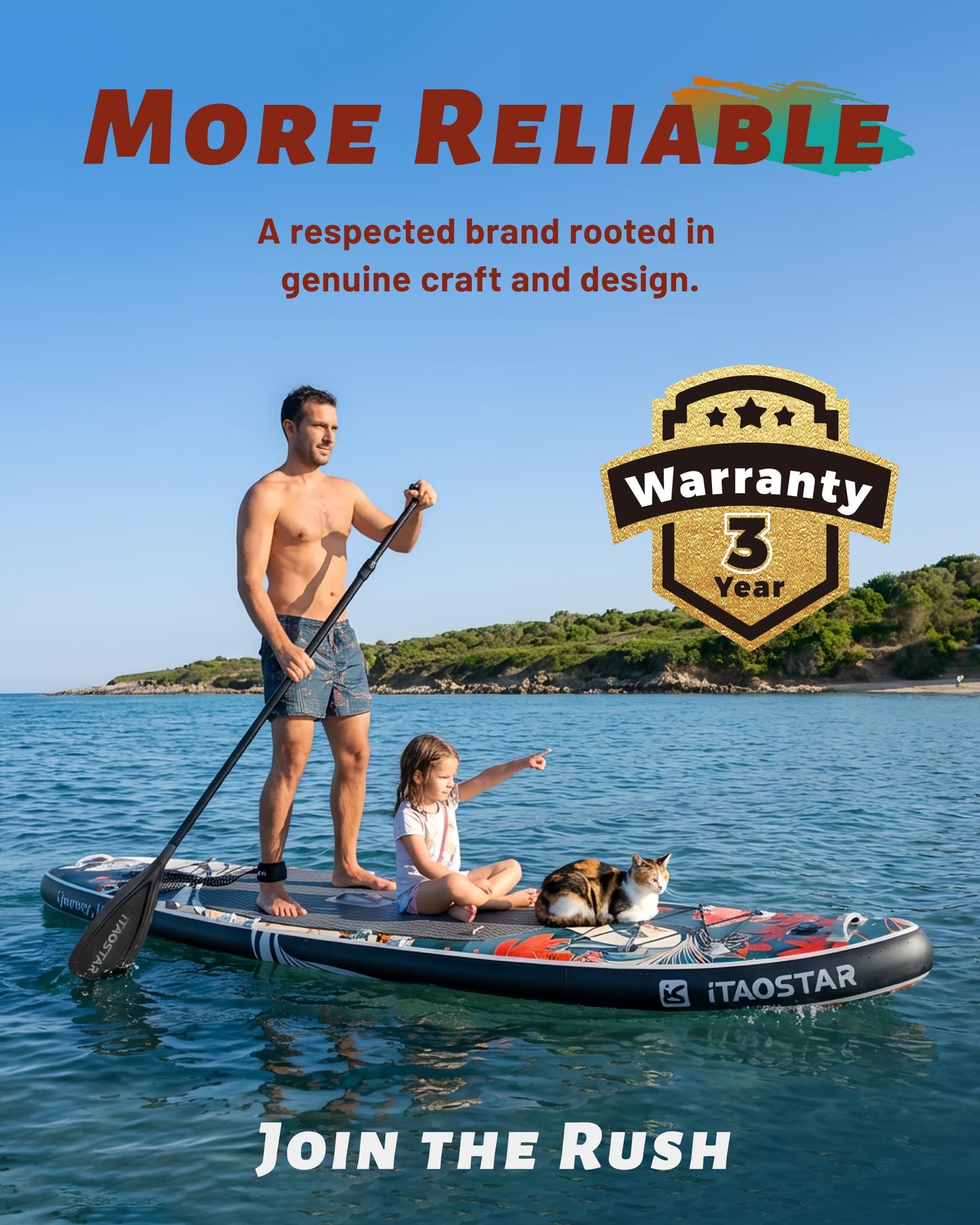 iTAOSTAR Novelty N01KP 11'6" x 35" Inflatable Stand Up Paddle Board with Seat- Stable SUP Board for Adults - Portable Paddleboard for Yoga, Surfing, Fishing - Includes Full Accessories Kit