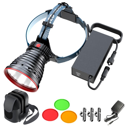 PINSAI Coon Hunting Lights High Power LED Headlamp Super Bright High Lumens 30000mAh Rechargeable Headlight Head Spotlight Torch for Fishing Camping with Bag