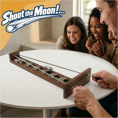 WE Games Shoot The Moon - a Classic 1940's Nostalgia Game - Solid Walnut Wood Stain - 18 inches