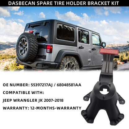 Dasbecan 55397217AJ Spare Tire Holder Bracket Tire Carrier Rack Compatible with Jeep Wrangler JK 2007-2018 68048581AA High Center Mount 3rd Third Brake Light Assembly with Line