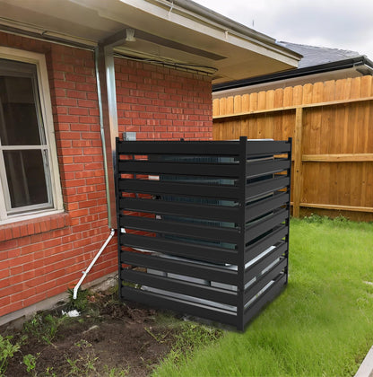 38" W x 42" H 3 Panels Air Conditioner Fence Screen, Metal Privacy Fence for Outside Unit, Pool Equipment Enclosure Trash Can Fence, No Dig Backyard Fencing for Outdoor
