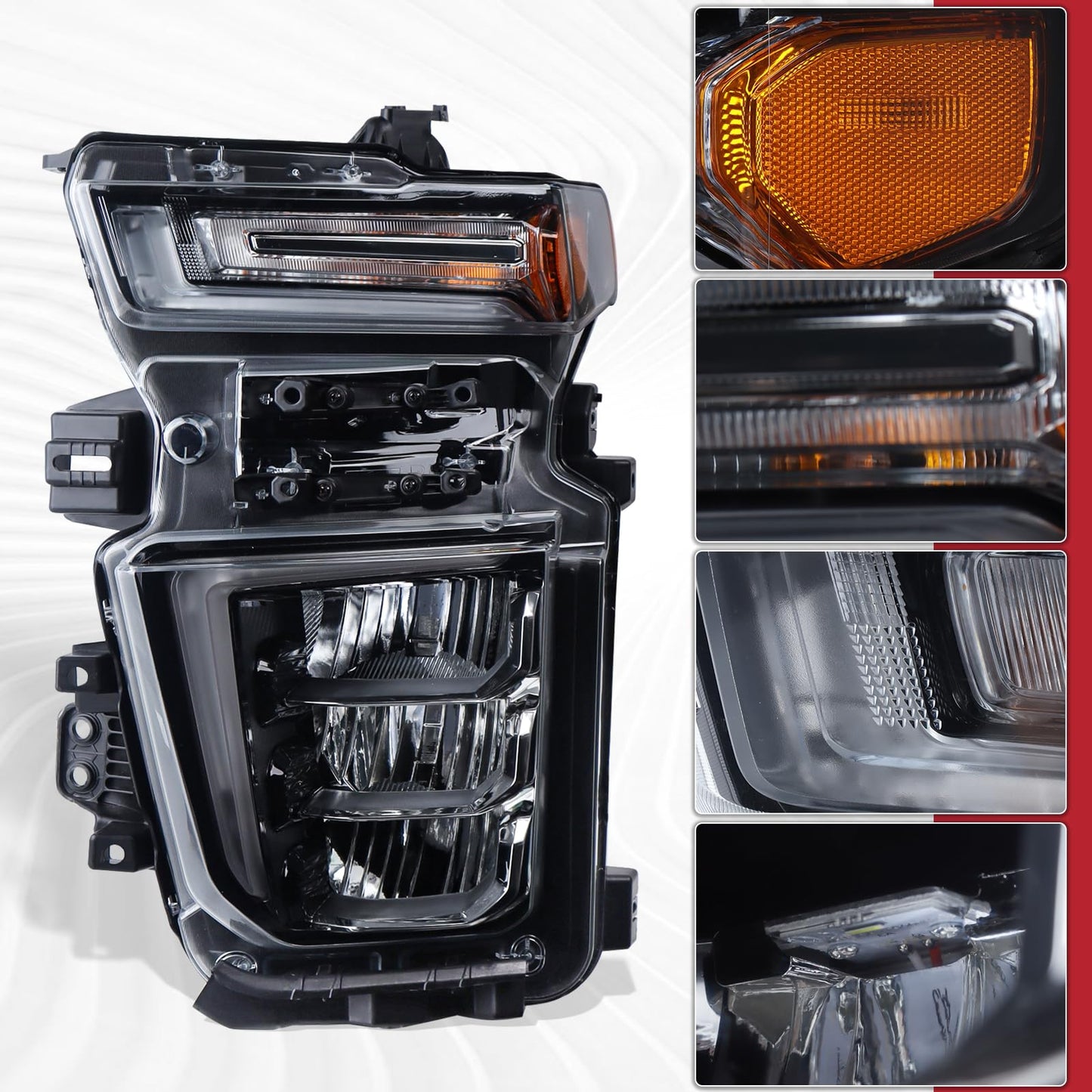 Duolctrams OEM Style LED Type Headlight Assembly Compatible with 2020-2023 Chevy Silverado 2500HD 3500HD High Country/LTZ Left Driver Side 84738618 GM2502505