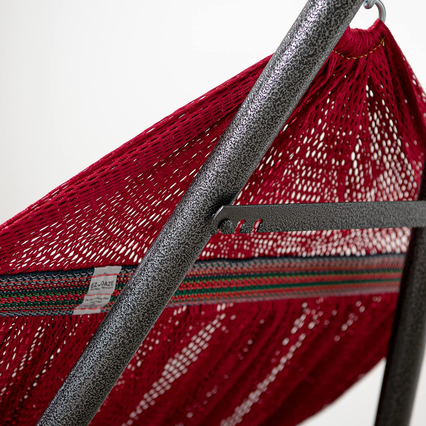 Best Home Fashion Portable Hammock with Collapsible Steel Stand, 600 lbs Capacity, No Tools Assembly, Carrying Bag Included, Perfect for Indoor Outdoor Backyard Patio Camping Beach, 2 Person, Red