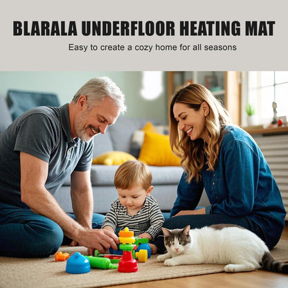 BLARALA Electric Radiant Floor Heating System, 40 Sq.ft Electric Heated Floor Mats for Bathroom, Includes Programmable Thermostat, Heat Mat, Installation Monitor, and Temperature Sensors