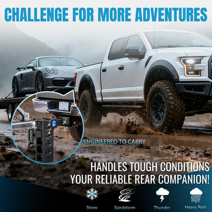 Trailer Hitch Fit 2-Inch Receiver, Drop Hitch 10" Drop & Rise, Adjustable Tow Hitch for Trucks 8000 LBS Towing Capacity with 2"& 2-5/16" Dual Ball Mount, Includes Pintle Lock & Hitch Pins & Clips