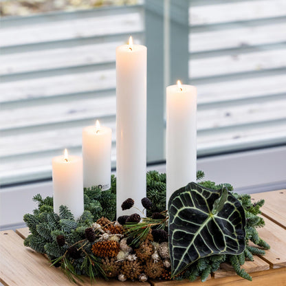 White Pillar Candles, Handmade in Europe, 4 Pack – RSPO Certified, Dripless & Smokeless Velas, Long Burning Candles 70 Hours per Large Candle, Unscented Candle Set (4 pcs, Ø 2.8 in x H 4.7 in, White)
