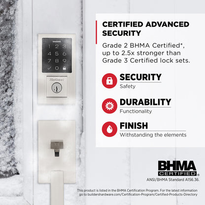 Kwikset SmartCode 270 Keyless Entry Electronic Touchpad Deadbolt Door Lock with Auto-Lock, Custom User Codes, Advanced Security in Satin Nickel Traditional