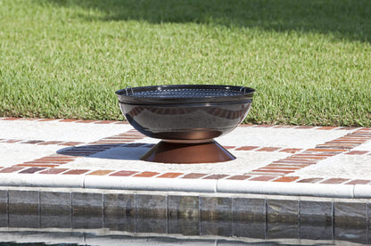 Fire Pit Degano Round Wood Burning Lightweight Portable Outdoor Firepit Backyard Fireplace Also Included Wood & Cooking Grate - Black Copper - 26"