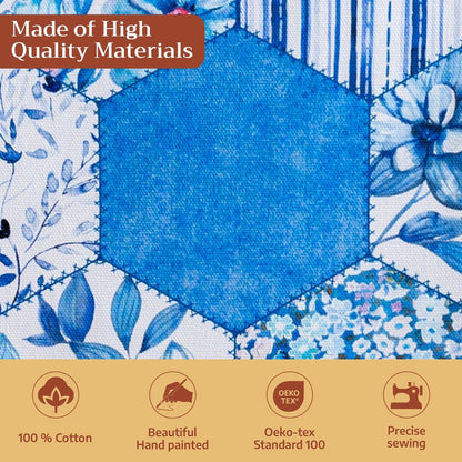 Maison d' Hermine Table Cloth Rectangle Table 100% Cotton 70 x 108 Inches Tablecloth Reusable Decorative for Dining Kitchen Room Farmhouse Home Gifts for Mothers Day Spring Summer - Summer Blues