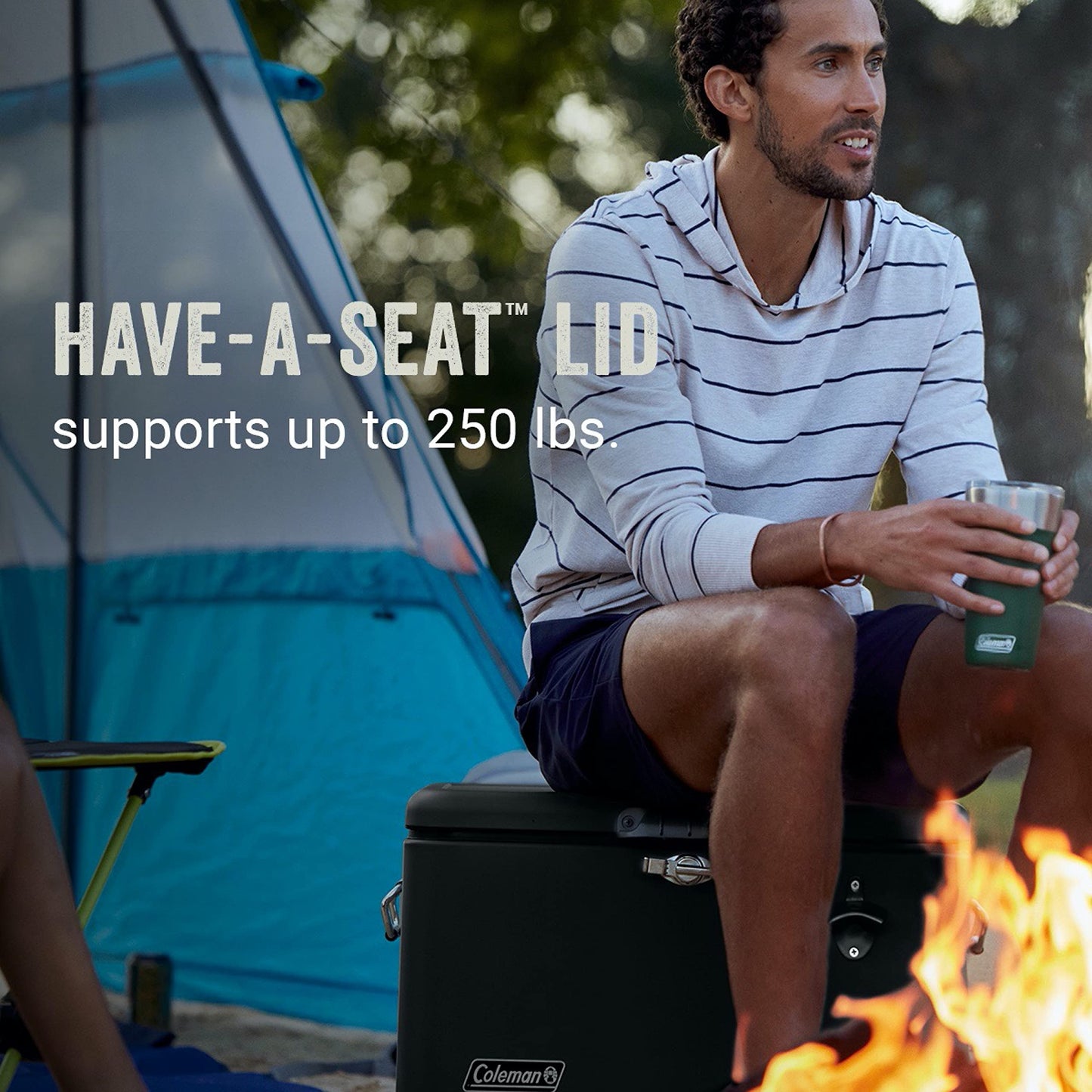 Coleman Reunion Premium Insulated 54qt Steel Belted Cooler Leak-Resistant Heavy-Duty Latch Handles Drain & Bottle Opener Perfect for Camping Tailgating Beach Picnic & More