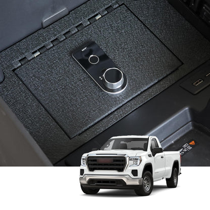 KEREN Center Console Gun Vault Safe Box Compatible with Chevy Silverado 1500/GMC Sierra 1500 2023-2025, GMC 2500 2023-2025, with Fingerprint Lock