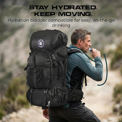 Stikage Expedition 80L Internal Frame Hiking Backpack for Men and Women – Lightweight Waterproof Trekking & Camping Backpack with Rain Cover – Adjustable Back Length, Hydration Bladder Compatible