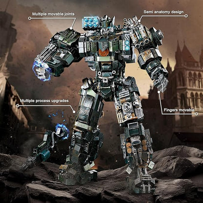 HIGH GODO Mech Building Blocks Set for Adults Motorized Robot Model Building Kit with Multiple Weapons Battle Damage Style Warrior Collectible Gifts for Man Ages 14+ (1403 Pieces)