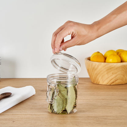 Restaurantware Food Container 20 Count 17 oz Plastic Airtight HInged Lid Jar Storage Canister Clear Wide Mouth